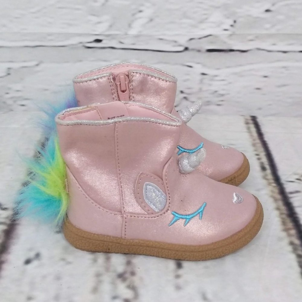 Cat & Jack Toddler 3-D Unicorn Short Boots - Picture 3 of 8